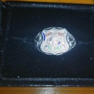 1875 Sterling Silver Esto Perpetua Patrons of Husbandry F.H.C.F. Pinky Ring.